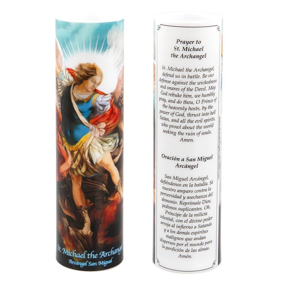 The Saints Collection - Wholesale Flameless Candle - The Saints Collection - St Michael Prayer Candle3