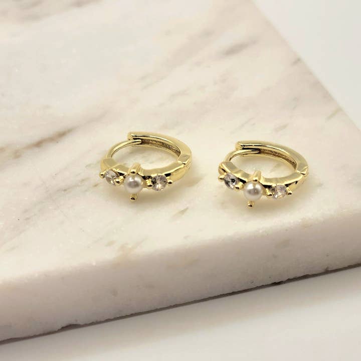 Sacred Sparkle Jewelry and Accessories - Wholesale Huggie Earrings - Huggie Earrings Gold Plating for Trendy Boutique