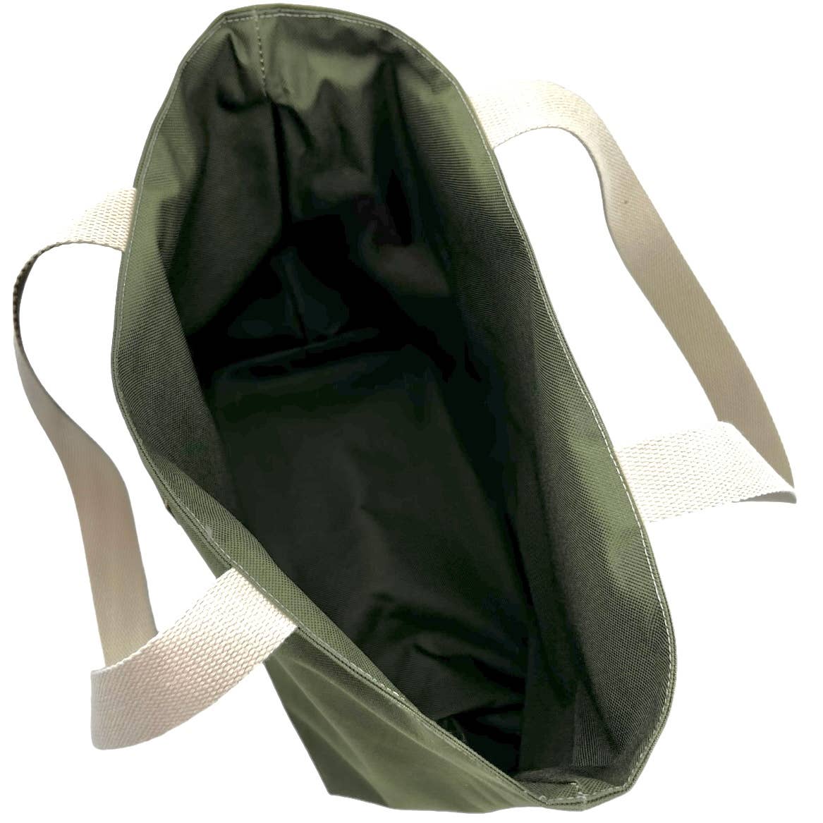 Emmanuel Création - Wholesale Tote Bag - Women's - Mademoiselle bag, “Come on we love each other but...” Brooklyn khaki2