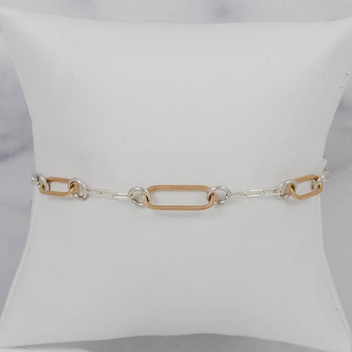 Cameron Kruse Designs - Wholesale Link & Chain Bracelet - Floating Paperclip Link Bracelet - Mixed Metal