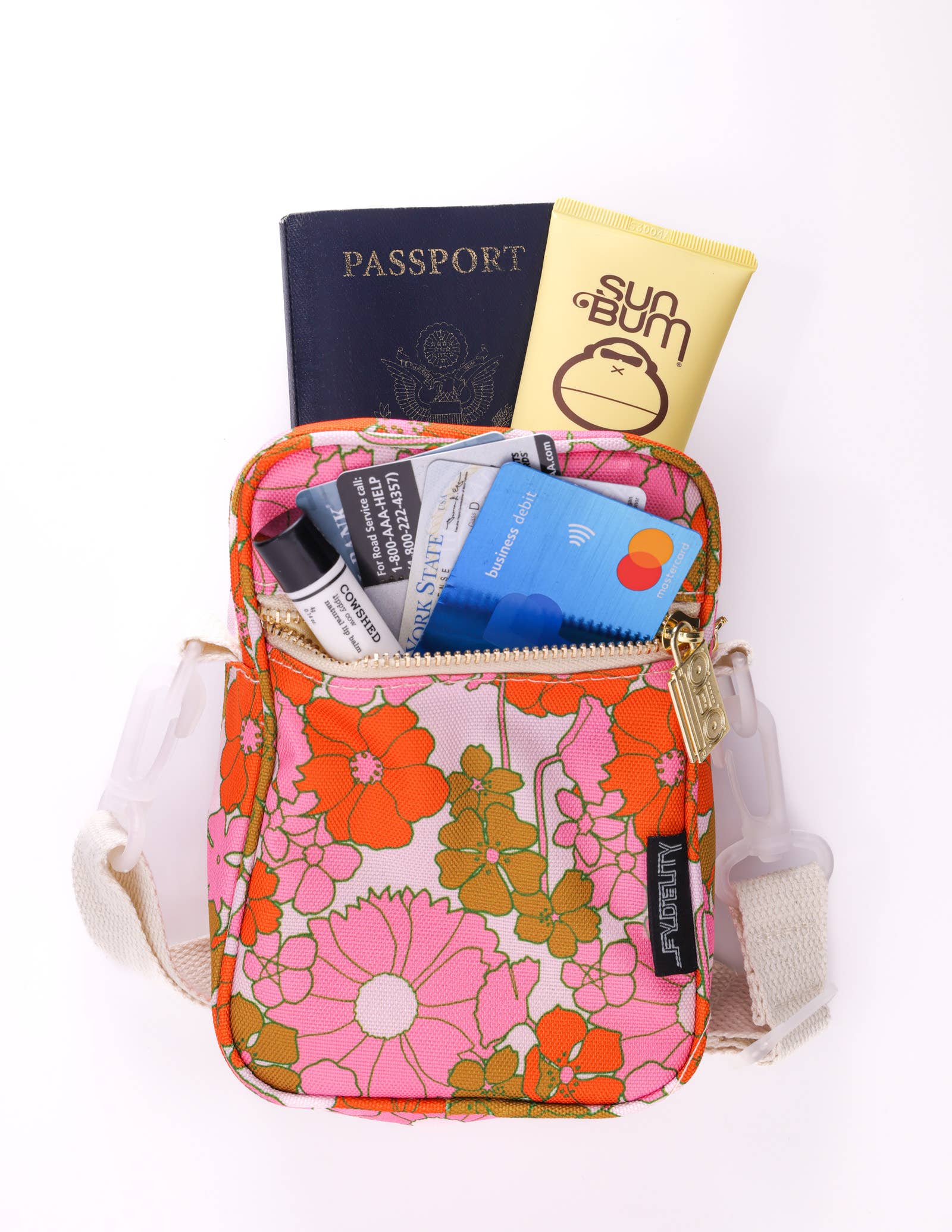 Fydelity - Wholesale Crossbody Bag - Women's - 88620: Mini Brick Bag | Recycled RPET | Floral Red Pink4