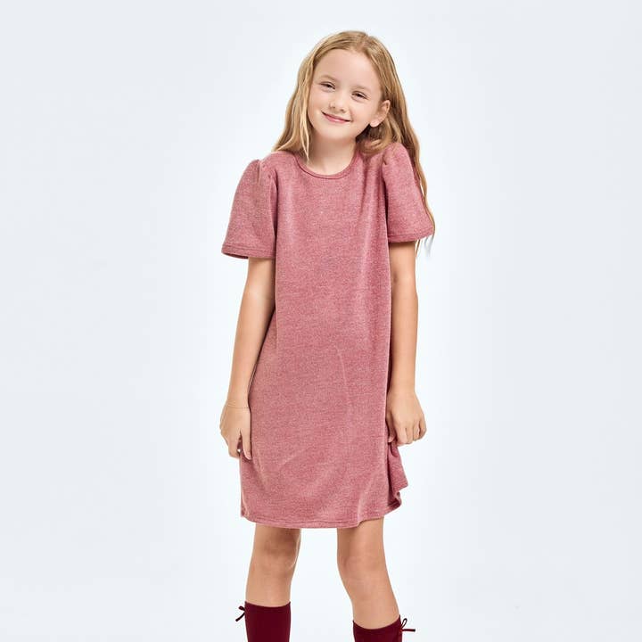 Mink Lurex Puff Sleeves Dress for wholesale by Good Girl