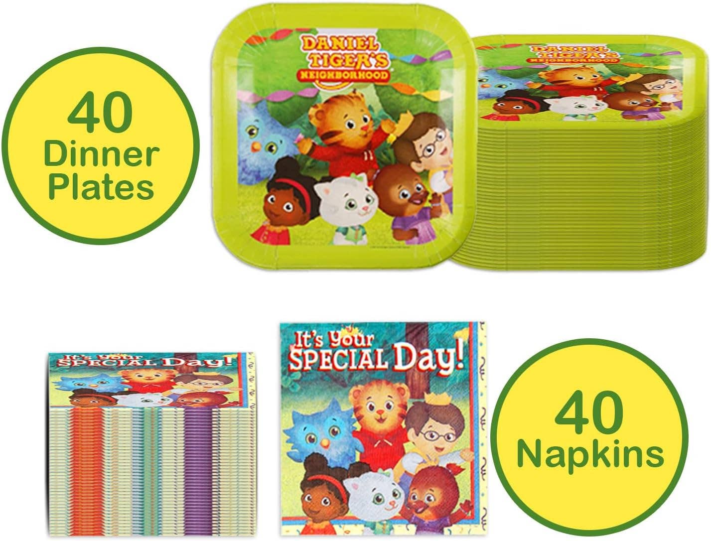 Mighty Mojo Toys – wholesale Disposable tableware pack – Daniel Tiger's Neighborhood Party-In-A-Box - 80 Pieces Party4