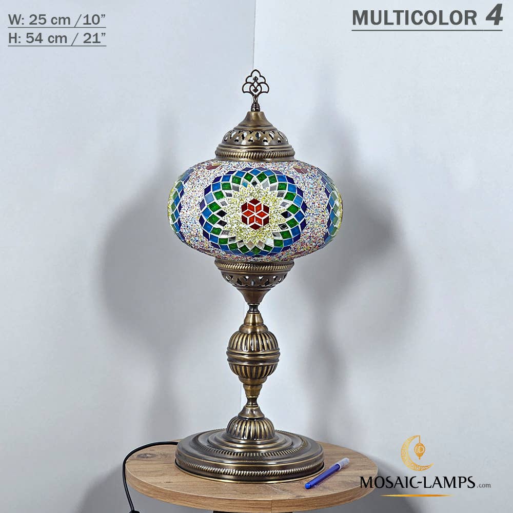 Mosaic Lamps - Wholesale Accent/Desk Lamp - 10+ Colors - Turkish Mosaic X Large Globe Table Lamp, Marrak41