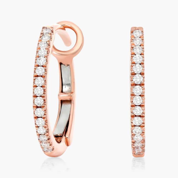 Brincos de argola de diamante de luxo em ouro 14k, presentes de aniversário por atacado de OISHI DIAMONDS