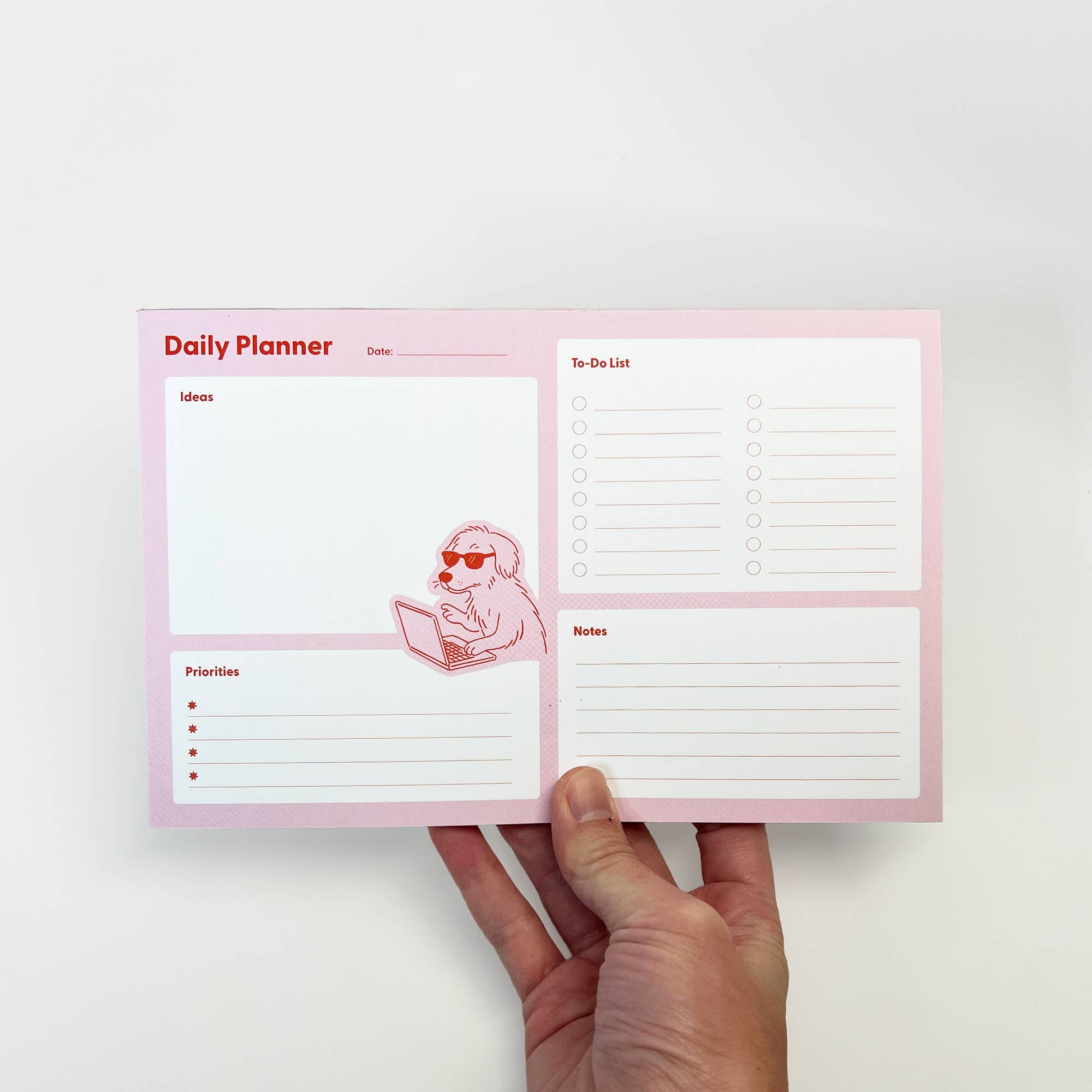 Sungy Side Up - Wholesale Planner - Dog Working Daily Planner Notepad – Daily To-Do List Pad3