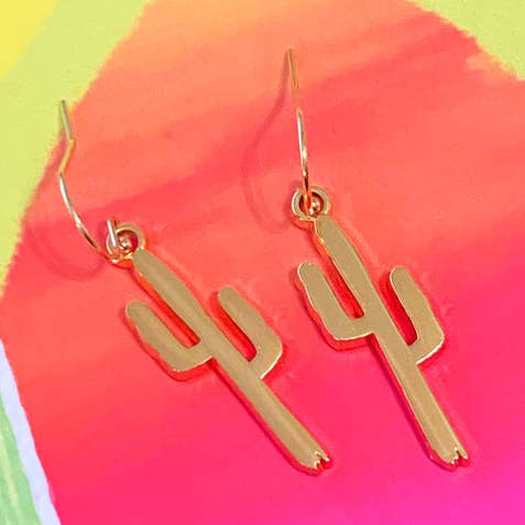 "Golden Saguaro" Earrings for wholesale by Paige Poppe Art