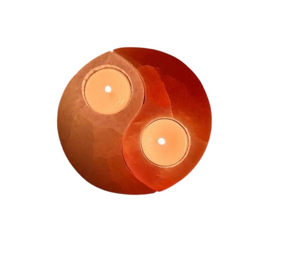 Quasar Gems USA – Engroshandel Lyseholder – Selenit Fyrfadsstage Yin Yang 10 cm1