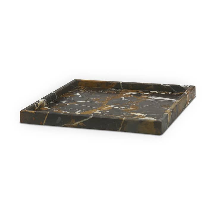 Ambrosia Collection Mármore Preto & Dourado 12" Acabamento Afinado Squ por atacado de Marble Crafter