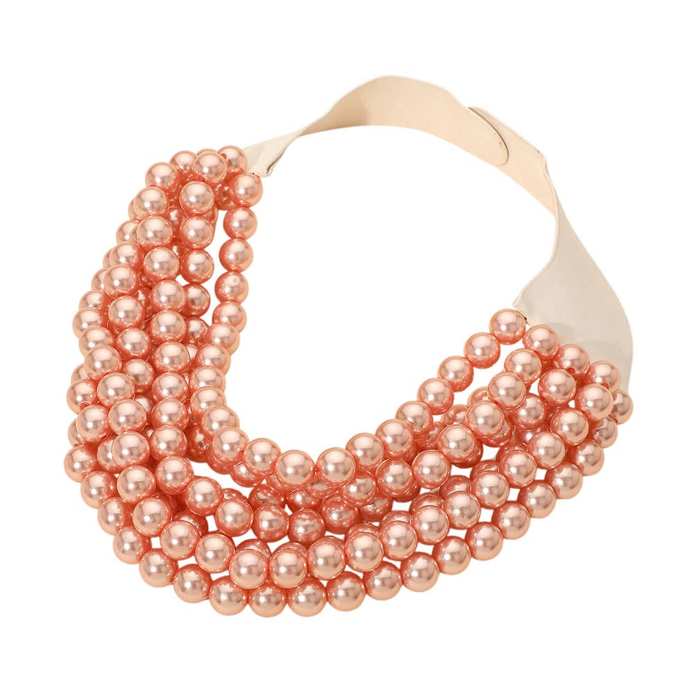 Sensibling Corp. - Wholesale Beaded/Pearl Necklace -  Multi Layered Pearl Beaded Collar Magnetic Necklace1
