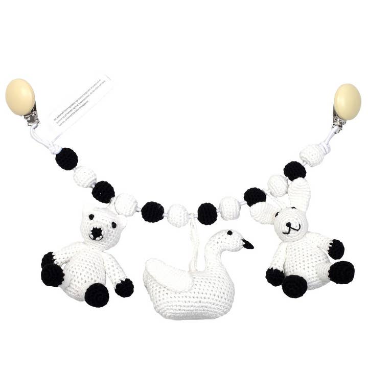 natureZOO of Denmark - Wholesale Handheld Rattle - Baby - Pram Chain With Polar Bear, Swan And Rabbit
