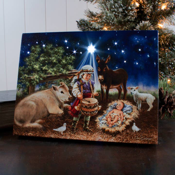 Glow Decor – wholesale Juldekoration – Liten Trummis Pojke 8x6 Upplyst Bordsduk
