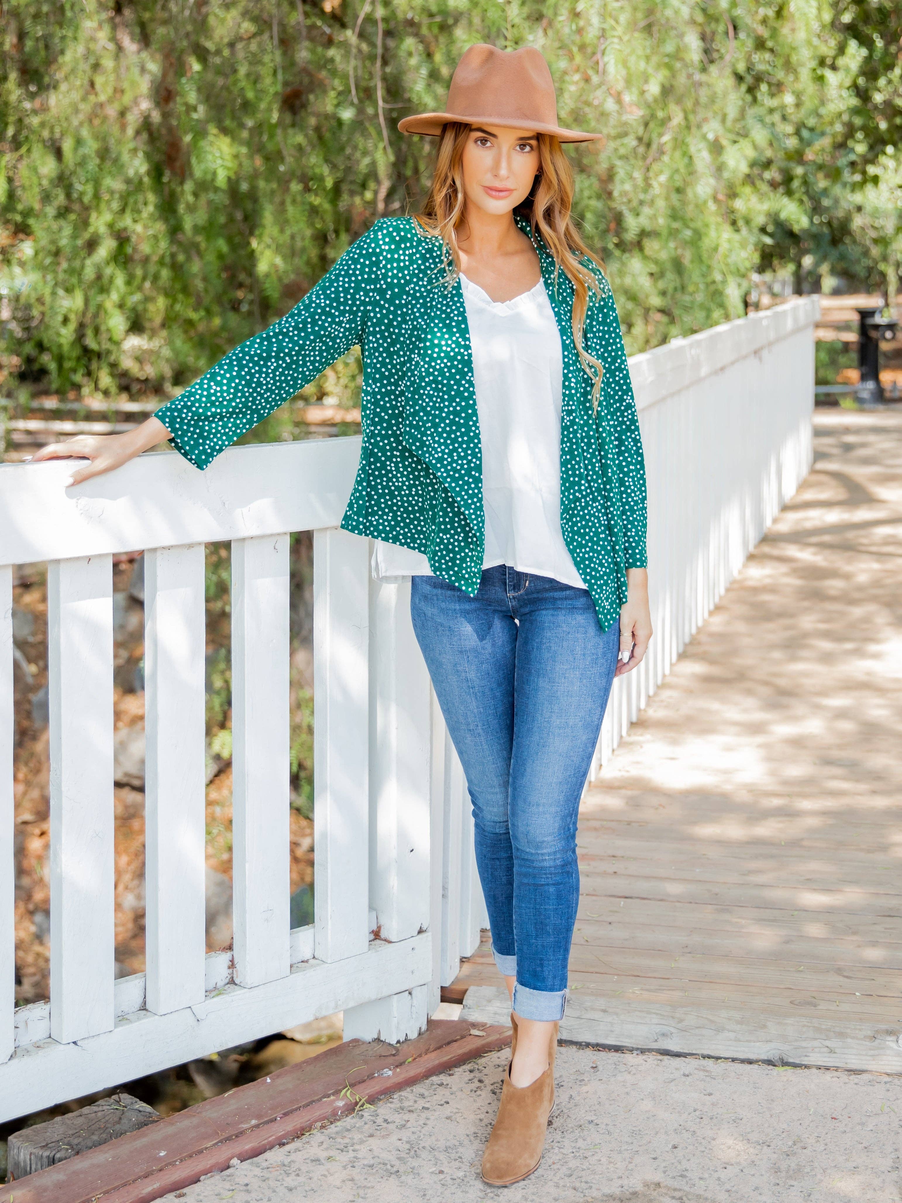 Tickled Teal - Wholesale Blazer - Women's - Maia Patterned Blazer6