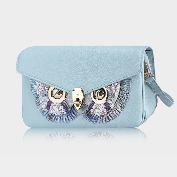 Crossbody Messenger-väska - Koskinn - Blå/Rosa - Designer för wholesale av WANACCESSORY