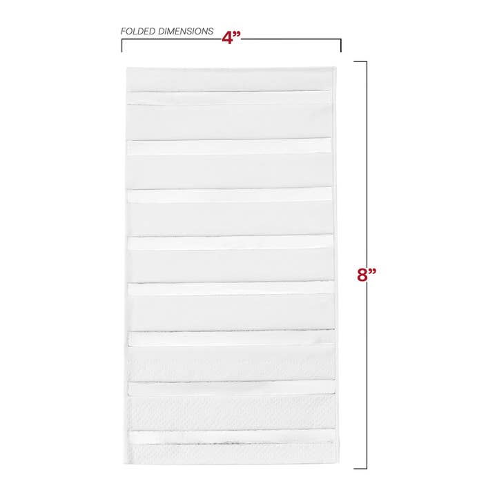 Smarty had a Party - Wholesale Disposable Napkin - White with Silver Stripes Paper Dinner Napkins - 600 pcs2