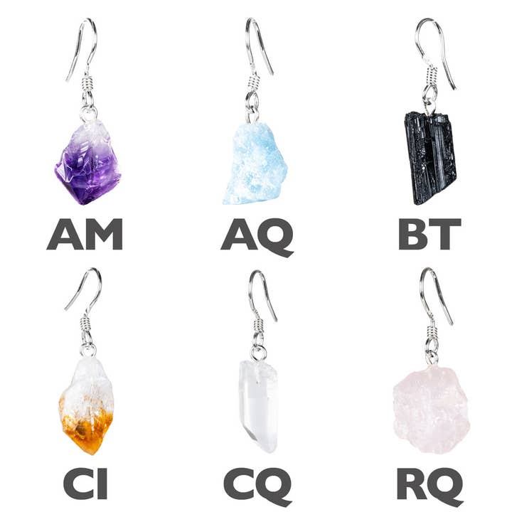 Benjamin International - Wholesale Dangle Earrings - STERLING SILVER AND SMALL ROUGH STONE EARRINGS3