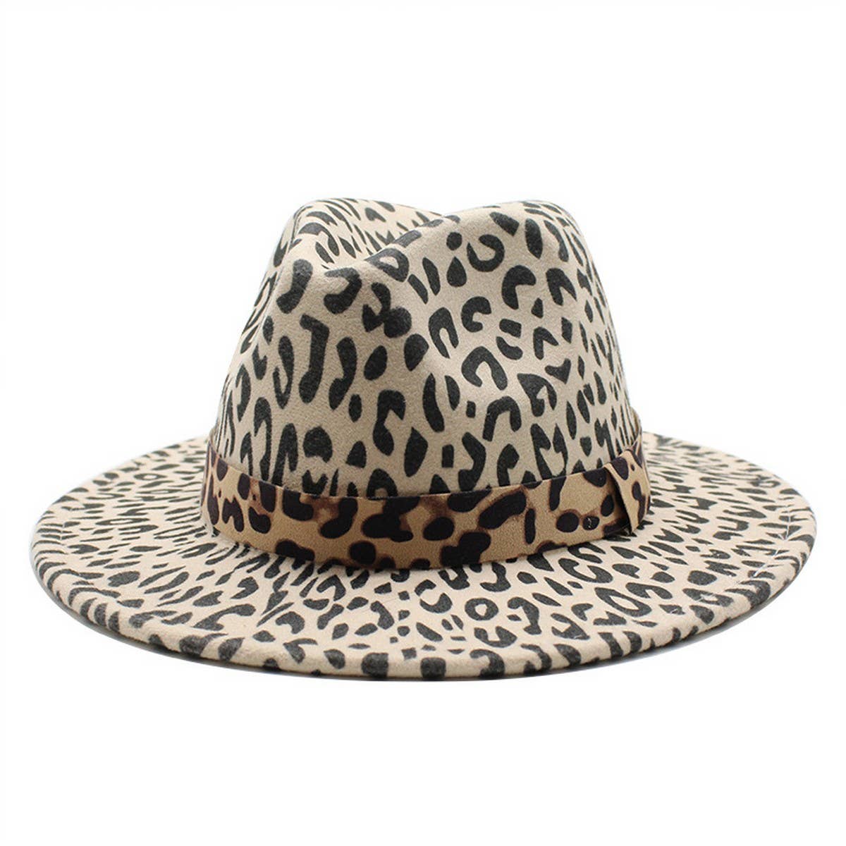 DOUBLJU - Wholesale Fedora - Unisex - FASHIONABLE NEW LEOPARD PRINT FEDORA HAT_CWAH26744