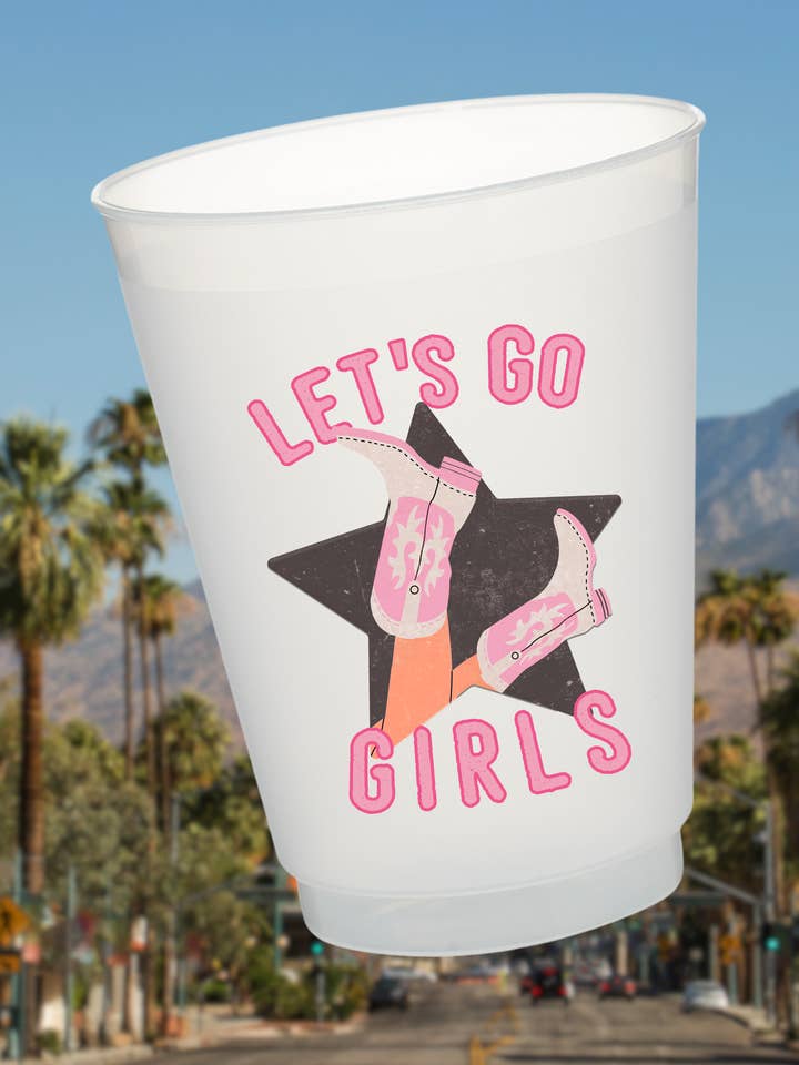 Let's Go Girls Frosted Cup | 16oz Cup Set of 10 for wholesale by Electric Feels Company
