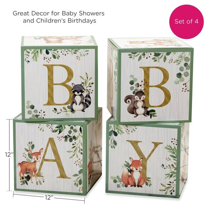 Kate Aspen - Wholesale Decorative Tabletop Object - Woodland Baby Block Box (Set of 4)5