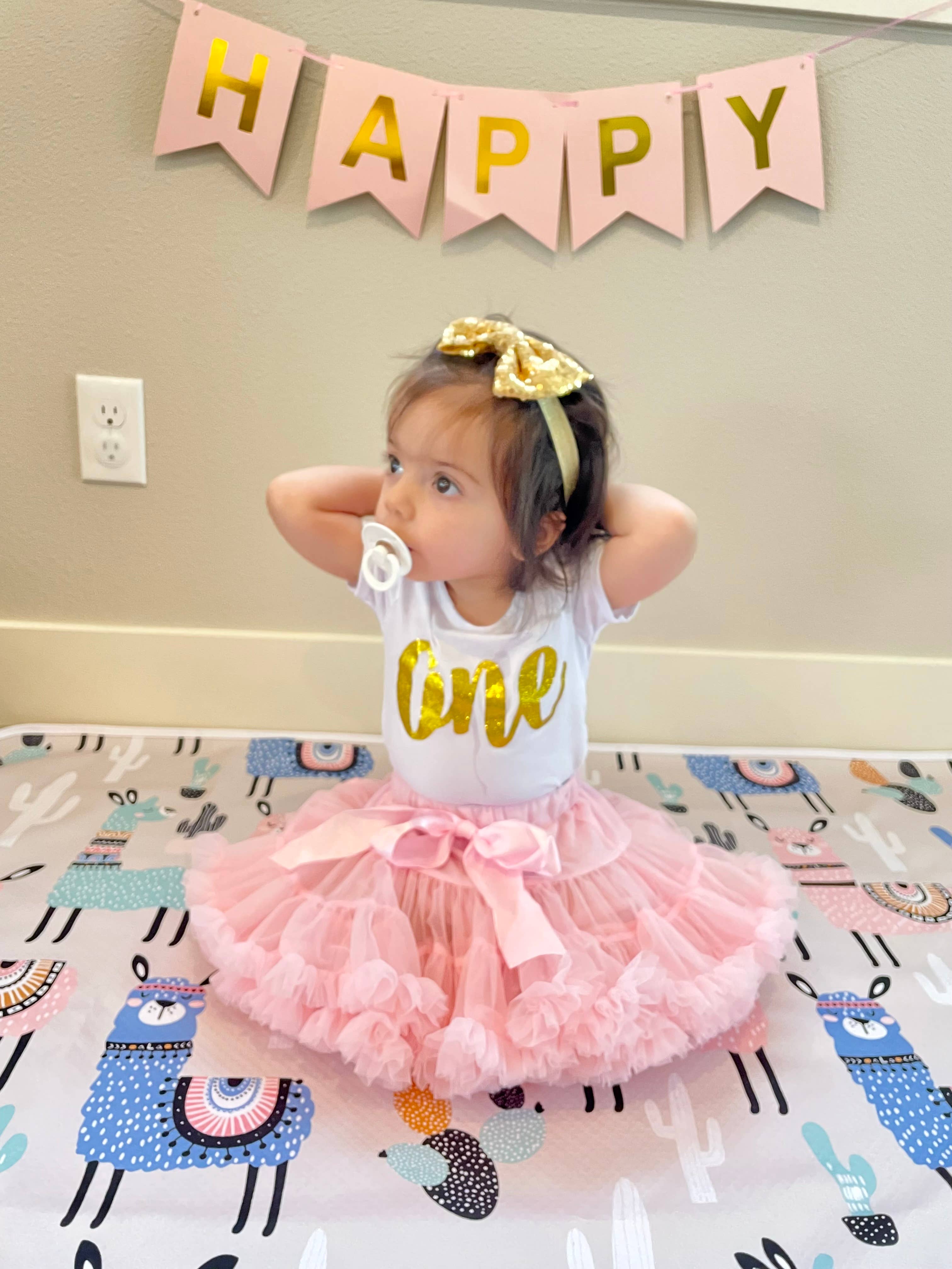 Rose Tutu rose | Tutu moelleux pour filles | Tutu d'anniversaire | Jupes pour enfants en vente sur Faire9