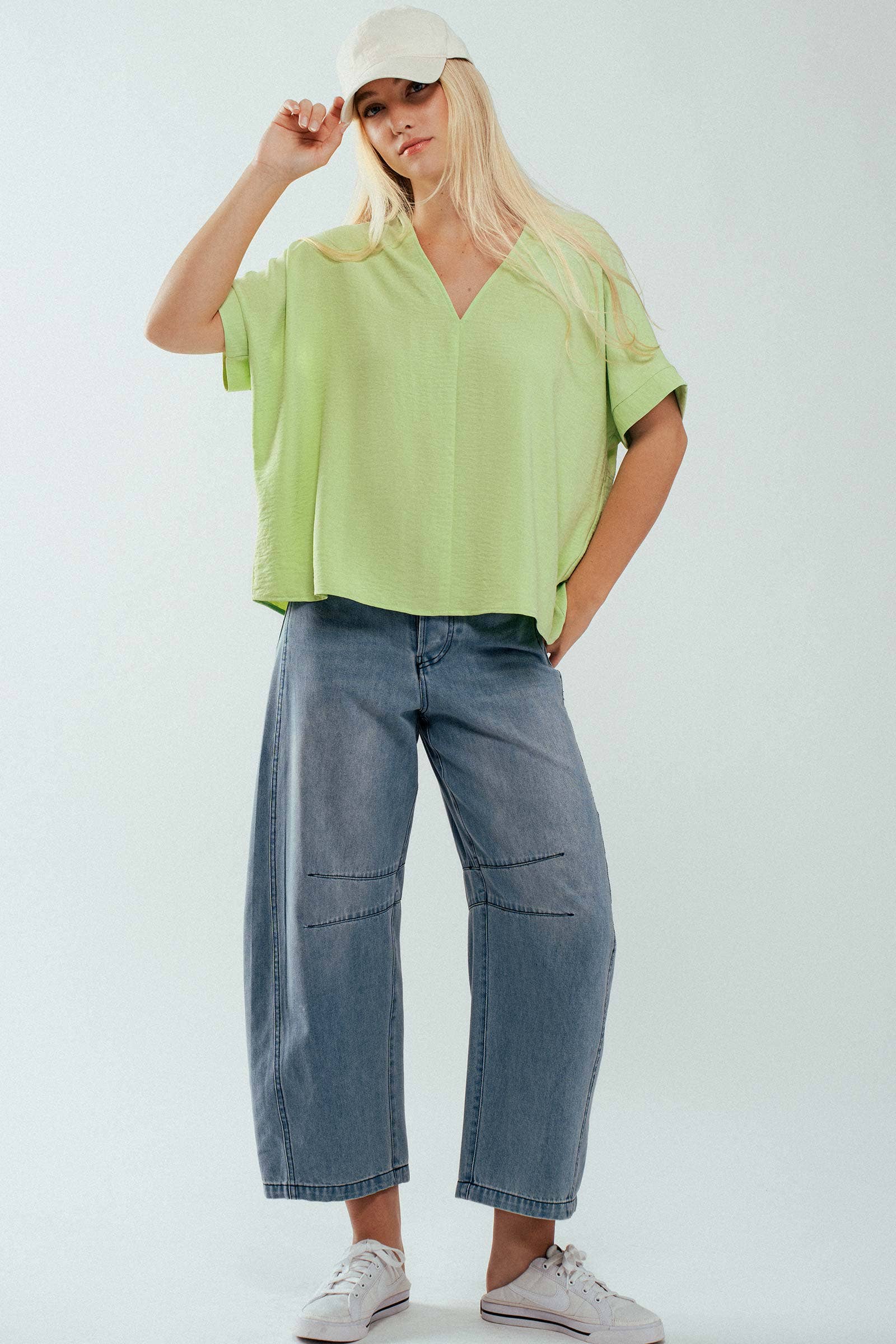 Urban Daizy - Vente T-shirt – femme - Haut à col en V Breezy Airflow-SS12