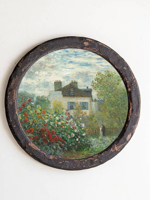 8" Round Antique Finished Rose Garden Wall-Art for wholesale by Heaven & Home