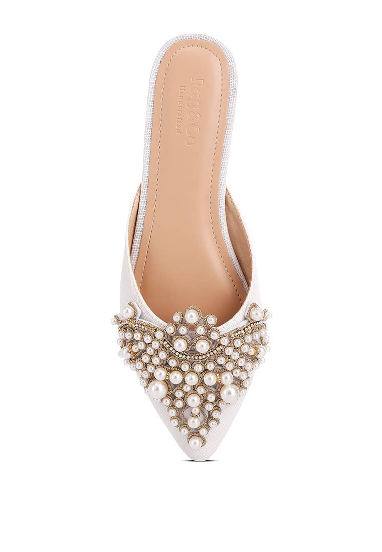 Rag Company - Wholesale Mules - Women's - ASTRE Embellished Delicate Pearl Mules16