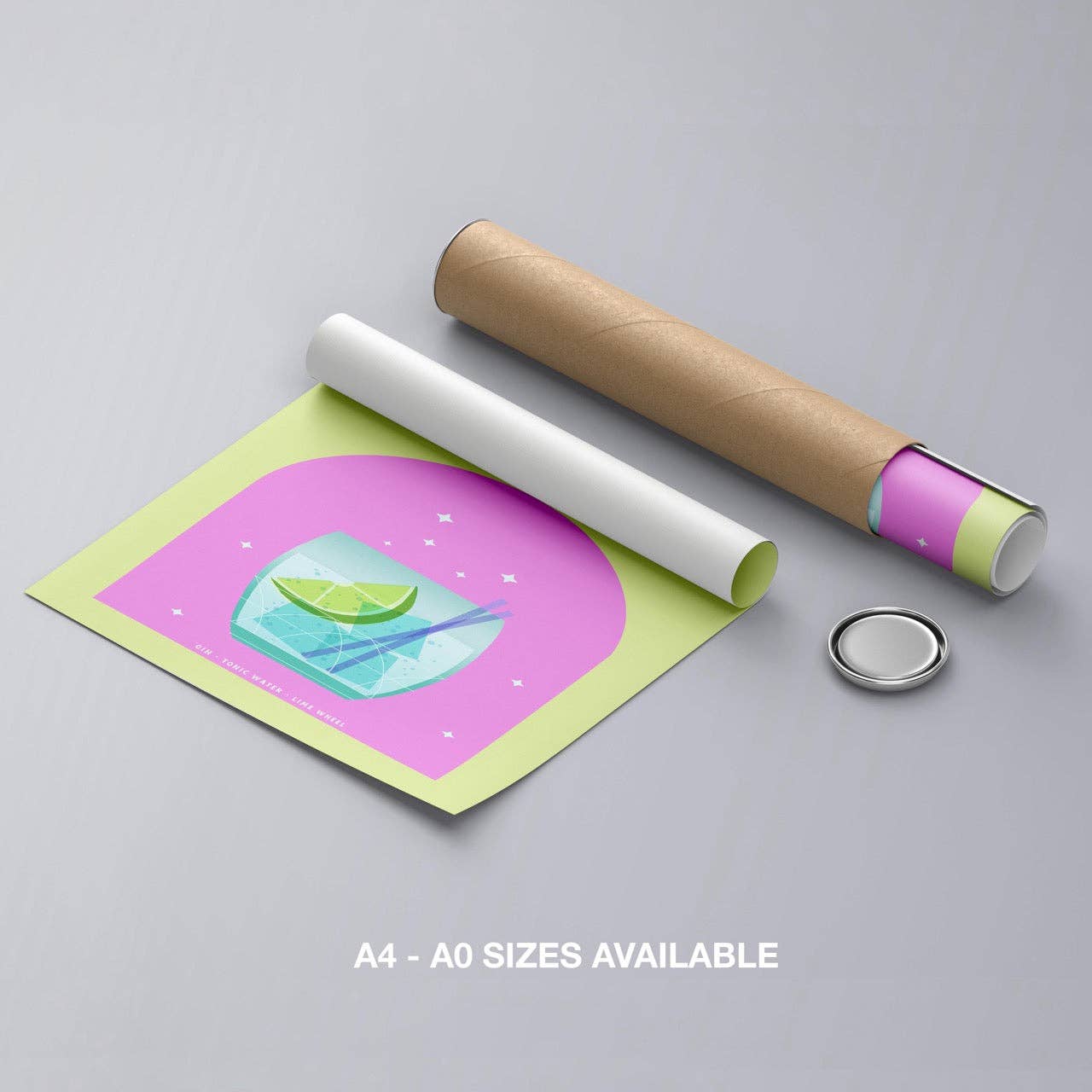 House Prints – wholesale Poster – Modern Refreshing Gin and Tonic Cocktail Drink - Rolled Poster Wall Art Print7