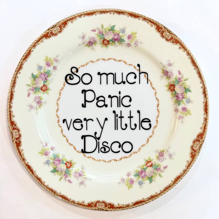 Piatti Vintage con Parolacce - "Tanta panico, pochissimo disco" per la vendita all'ingrosso da parte di Un Peche Mignon