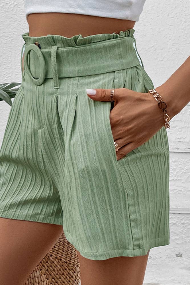 Green Pleated Shorts with Pockets BFZY569 for wholesale on Faire1