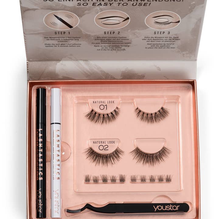 Dobner Kosmetik - Vente Faux cils - LASHTASTICS Ensemble de cils 3D - Look naturel