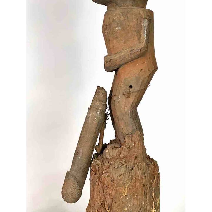 The Niger Bend - Venta al por mayor Escultura - Estatua de fetiche de fertilidad del pene articulado masculino con fuente vintage |10