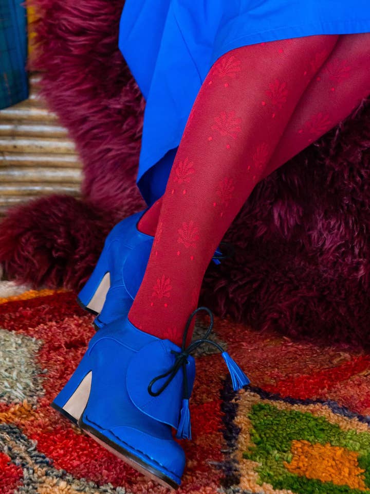 Collant Fleur in Cotone Organico - Rosso per la vendita all'ingrosso da parte di Tightology