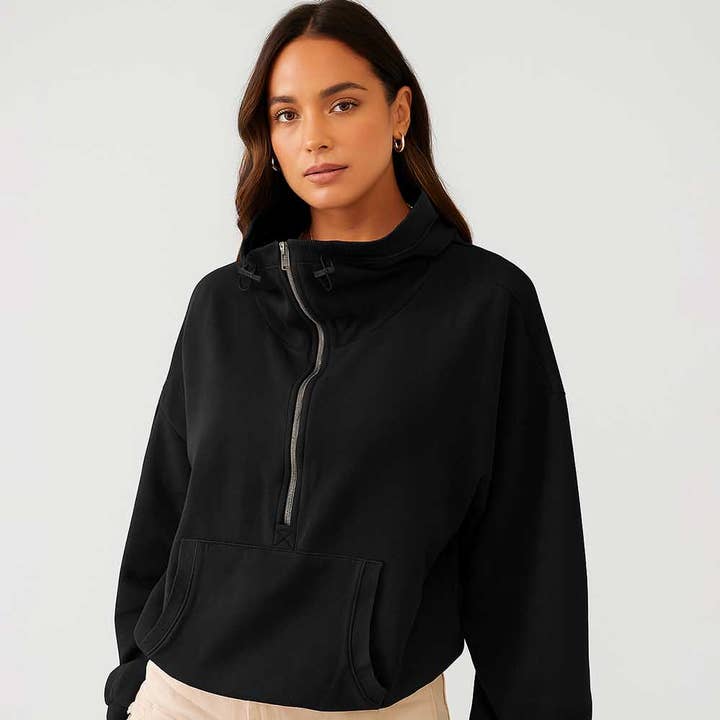 Ladies Long Sleeves Zip Collar Pocket Hoodie EWQD and other Purchase Wholesale zip hoodies. Free Returns & Net 60 Terms on Faire trending on Faire.