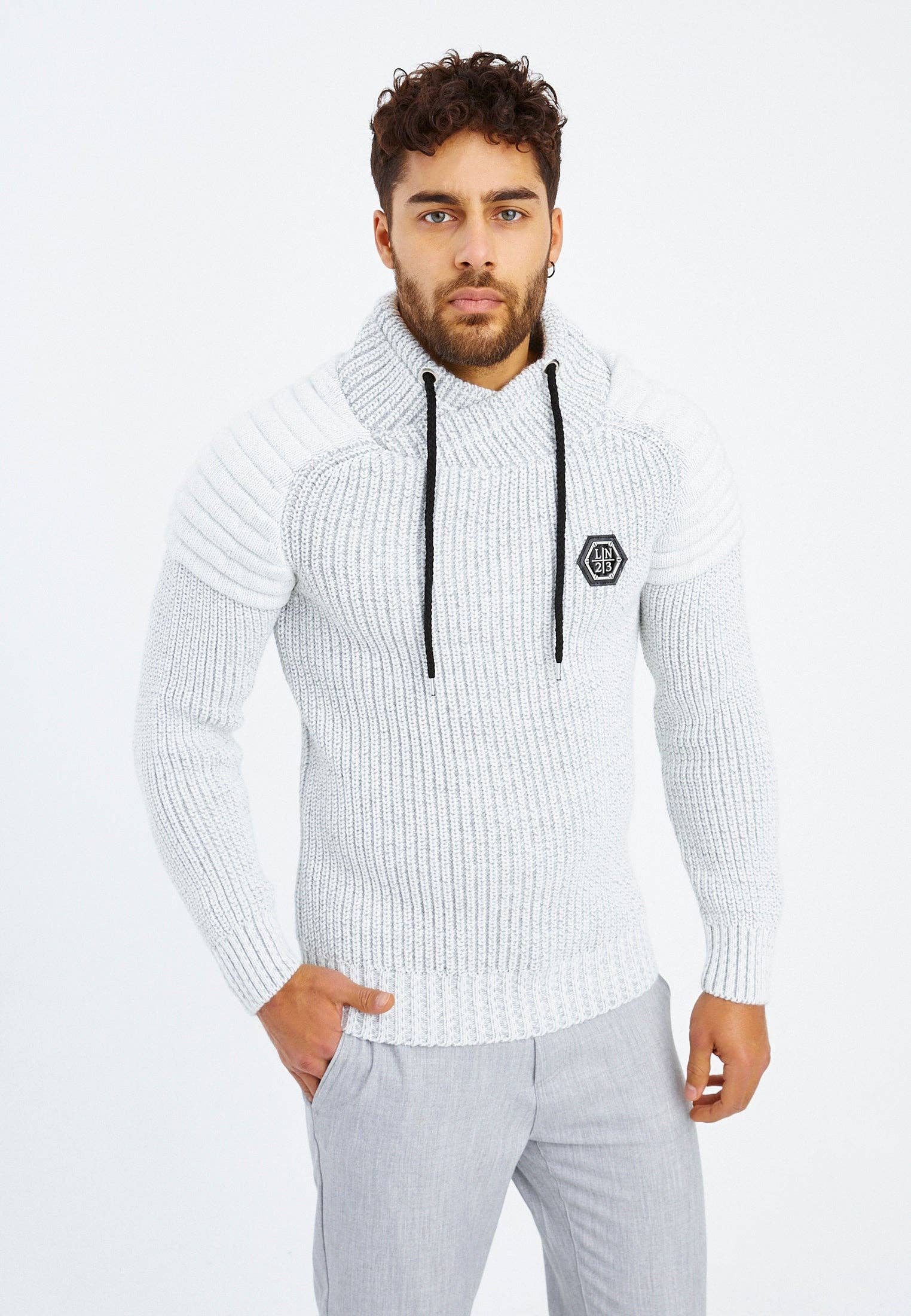 Leif Nelson GmbH - Wholesale Knit Sweater - Men's - Men's Knit Sweater Chunky Knit Shawl Collar LN-523518