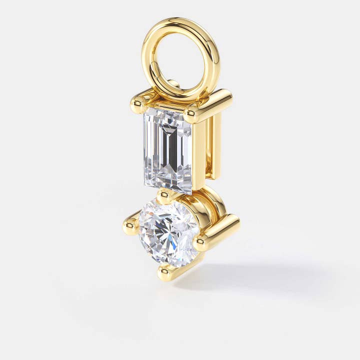 🌟 COLGANTE REDONDO Y BAGUETTE CULTIVADO EN LABORATORIO para venta al por mayor de Hey Babe LA