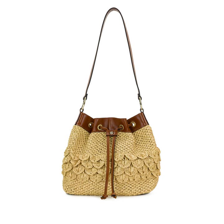 Belamy Drawstring - Scalloped Raffia for wholesale by Patricia Nash