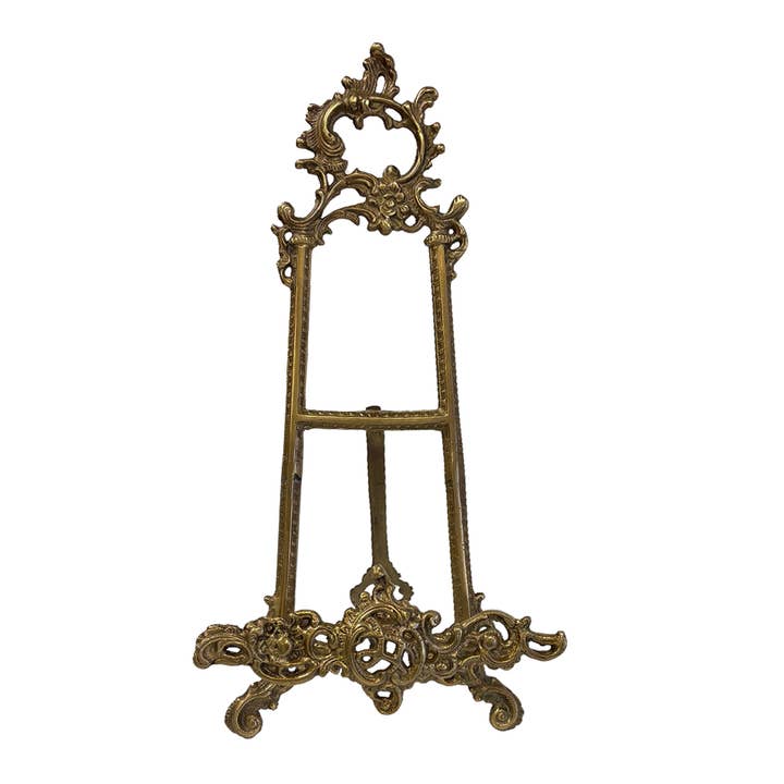 Madison Bay Co. - Historical Home Decor Reproductions - Wholesale Decorative Tabletop Object - 16" Antiqued Victorian Brass Easel Picture-Plate-Book Stand