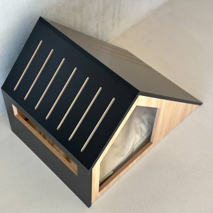 STUDIO ANIMAUX – cama - Gato e cão por atacado – Casa do gato | madeira | preto | 75 x 50 x 53 cm3