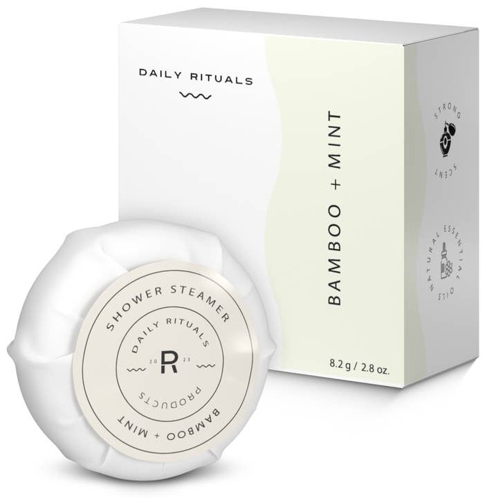 Daily Rituals - Wholesale Shower Steamer/Bomb - Shower Steamer | Bamboo + Mint | Stocking Stuffers