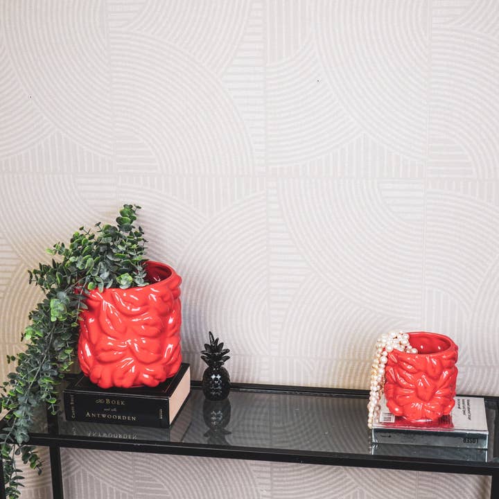 Housevitamin bv - Wholesale Plant Pot - Pot - Kisses - Ceramics - Red - 17,5x17,5x17,5cm3