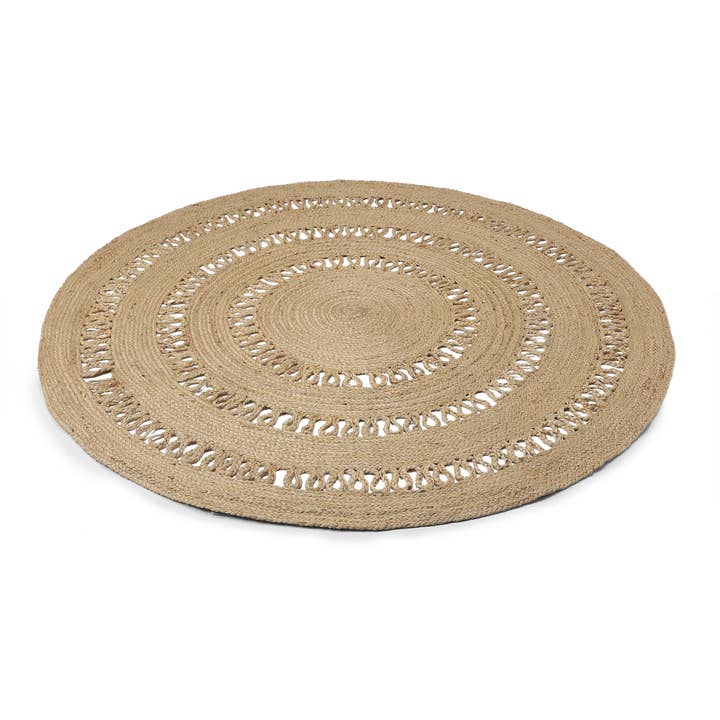 Earthly Trails Natural · REDEARTH · Round Area Rug - 5' Braided Patterned Jute Rug for wholesale on Faire