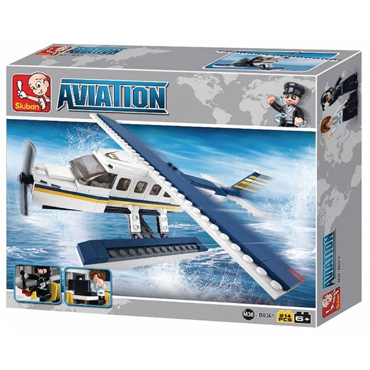 Kit de construction en briques d'aviation hydravion Z (214 pièces) pour la vente par Texas Toy Distribution