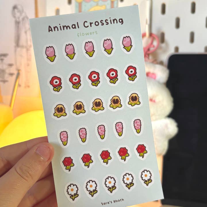 Foglio di adesivi con fiori per la vendita all'ingrosso da parte di Sara's Booth