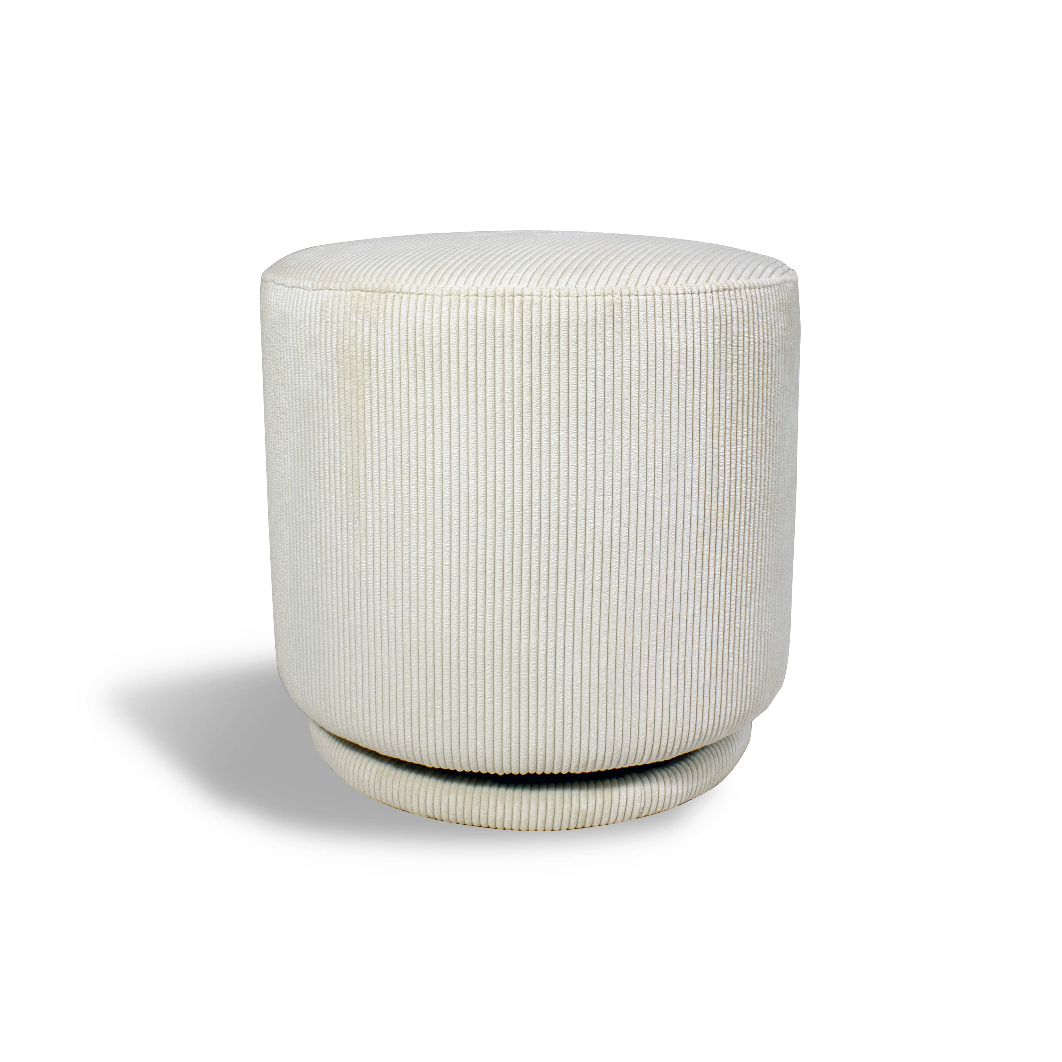 Now's Home - Wholesale Pouf - SWIVEL OTTOMAN IN ECRU CORDUROY 40X40XHT39CM CASPER