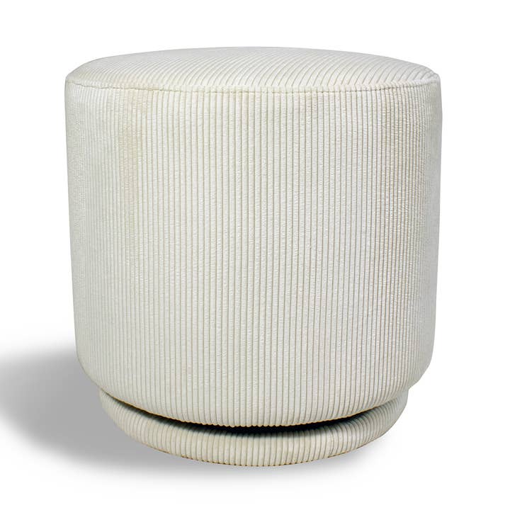 Now's Home - Wholesale Pouf - SWIVEL OTTOMAN IN ECRU CORDUROY 40X40XHT39CM CASPER0