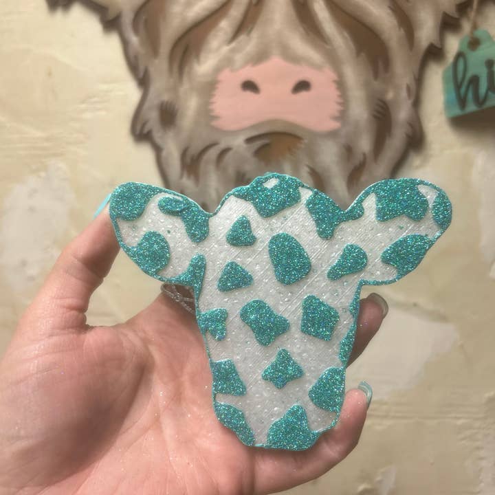 Cow Print Cow head Car Freshies for wholesale by Southern Vinyl Creations