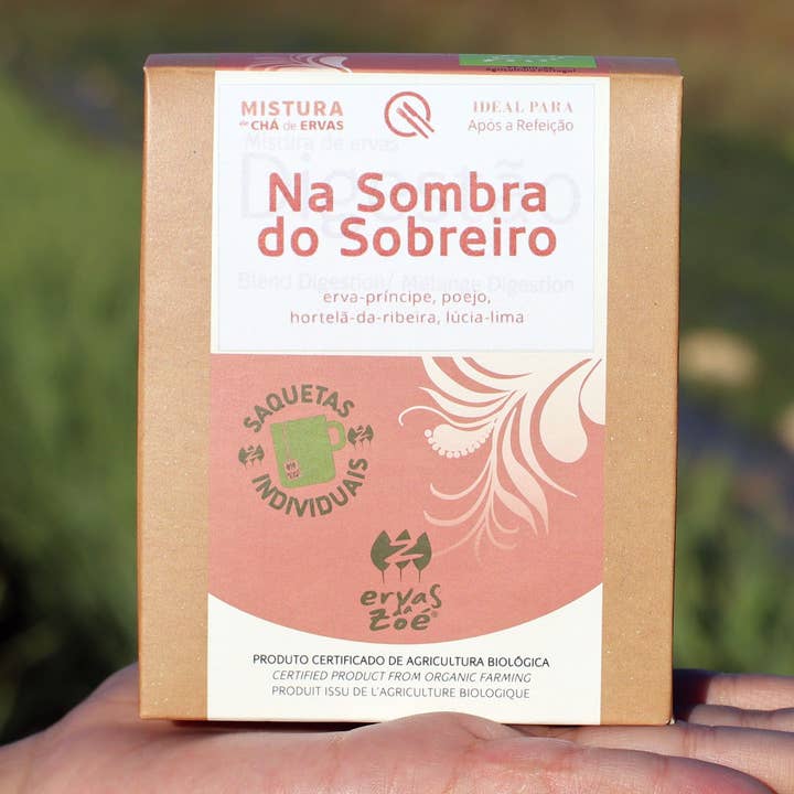 61. Mélange de thé bio « À l’ombre des chênes-lièges » (12 sachets individuels) pour la vente par Ervas da Zoé