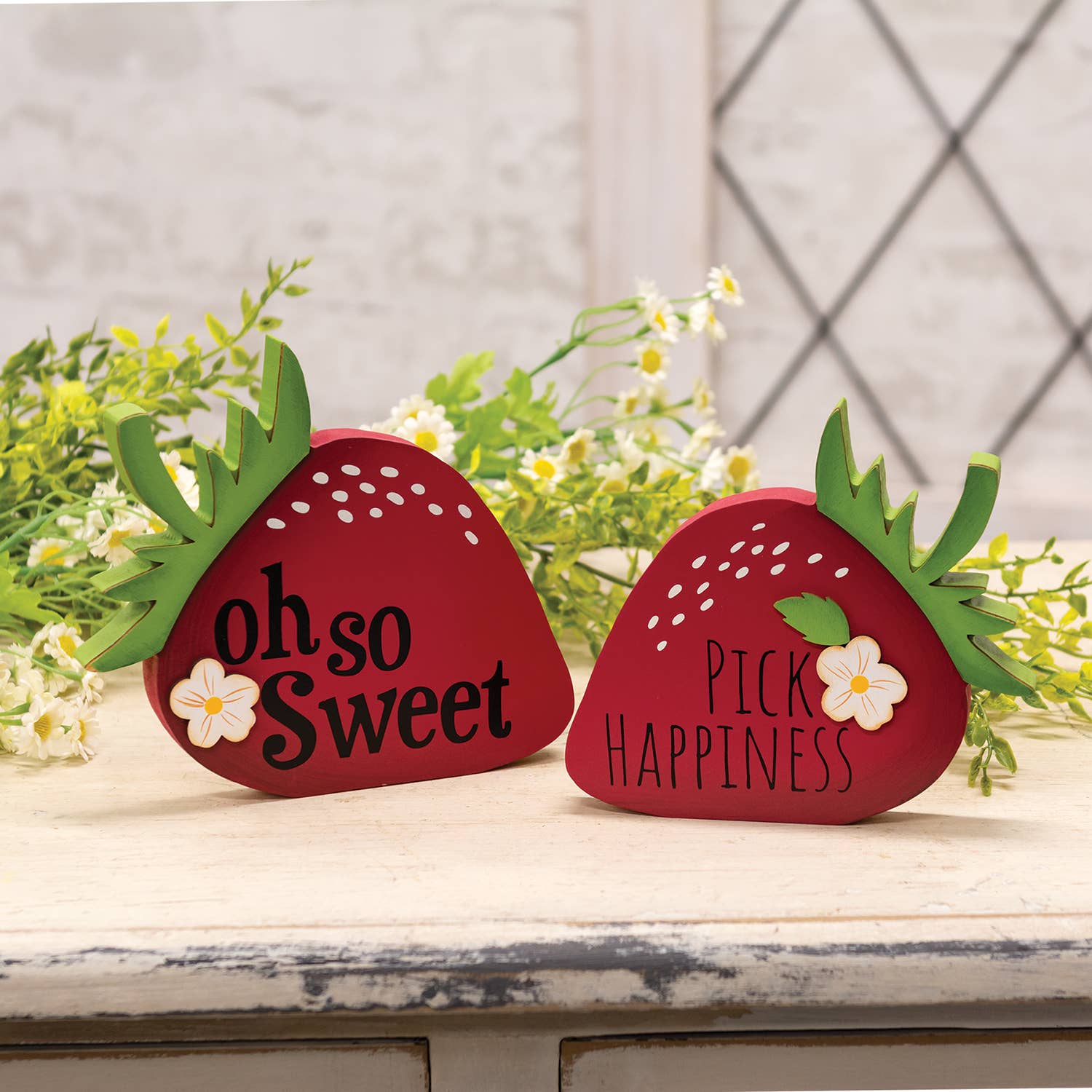 The Hearthside Collection - Vente Décorations de table - Panier à fraises en bois Pick Happiness2