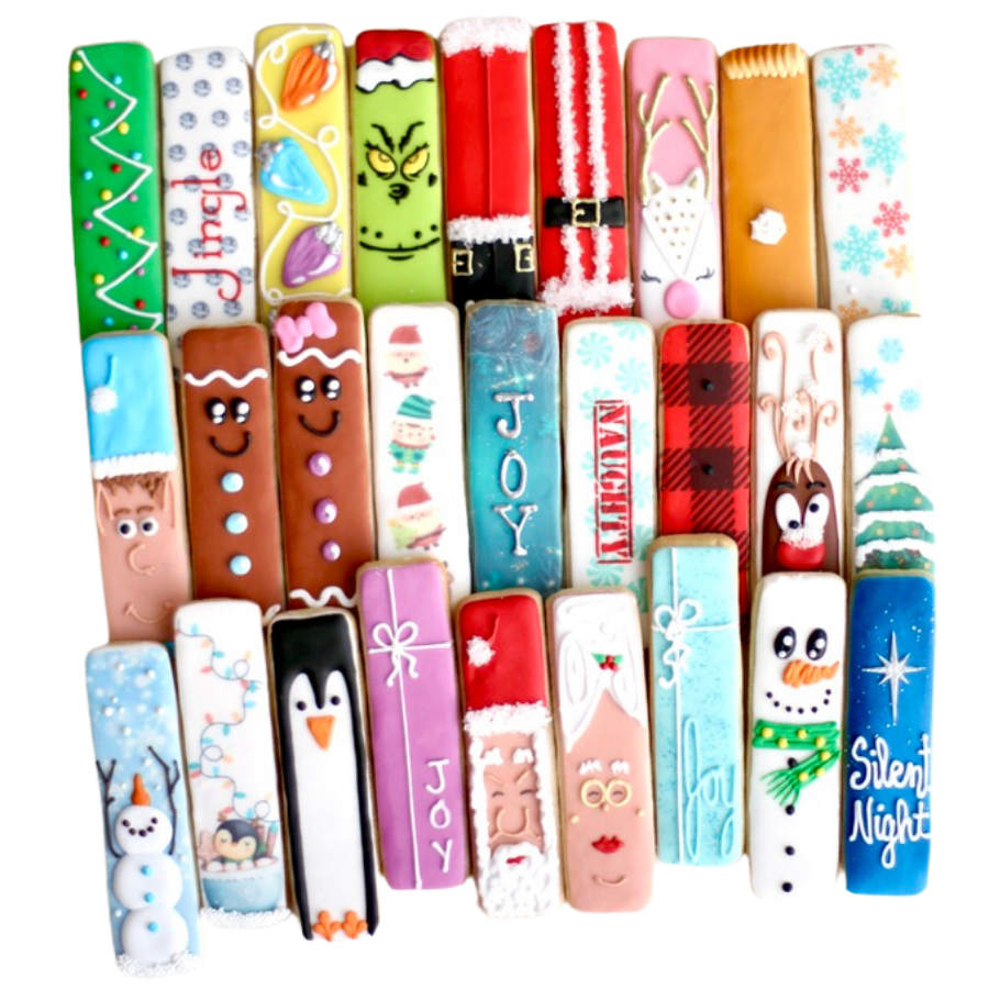 Sweet Sanctions LLC - Wholesale Cookie - 8 or 18 Pc. Christmas Cookie Sticks Gift Box Set1